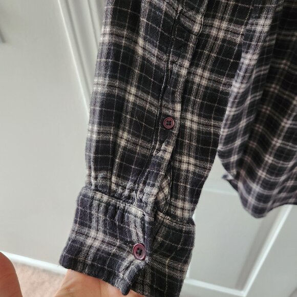 BDG Urban Outfitters Black White Plaid Long Sleeve Shirt Dress - Size M - Picture 9 of 10